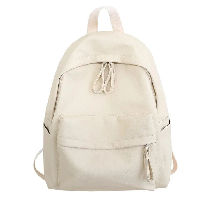 Klassisk skoletaskerygsæk Beige