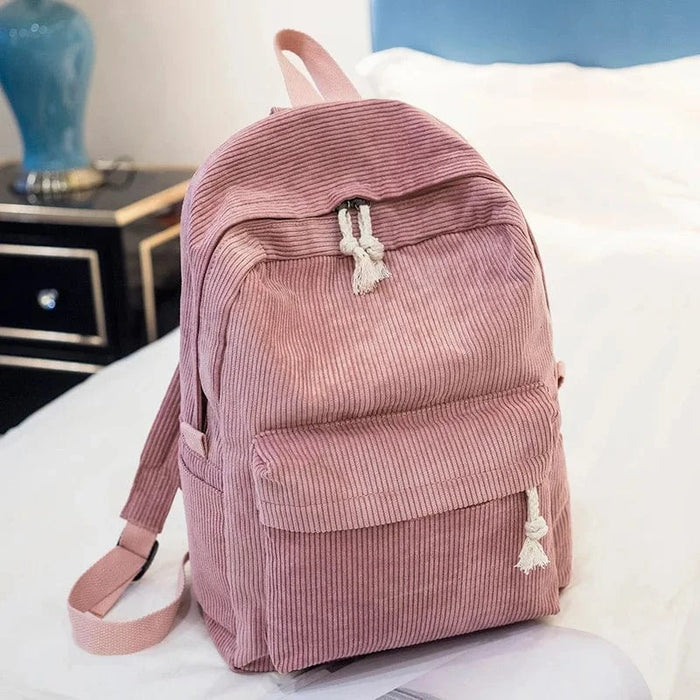 Skole rygsæk i stof Pink