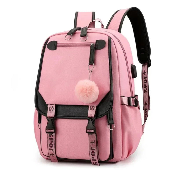 Børne rygsæk i koreansk streetwear-stil Pink