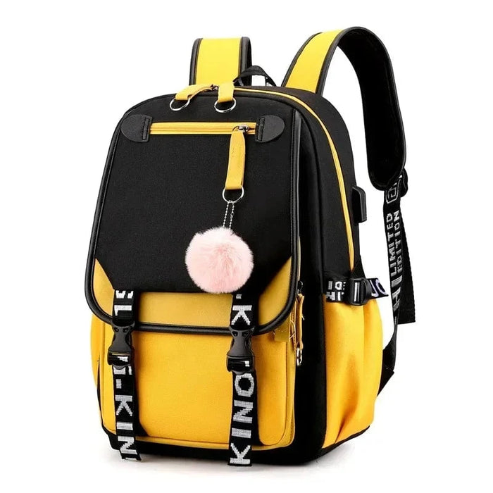 Børne rygsæk i koreansk streetwear-stil Yellow