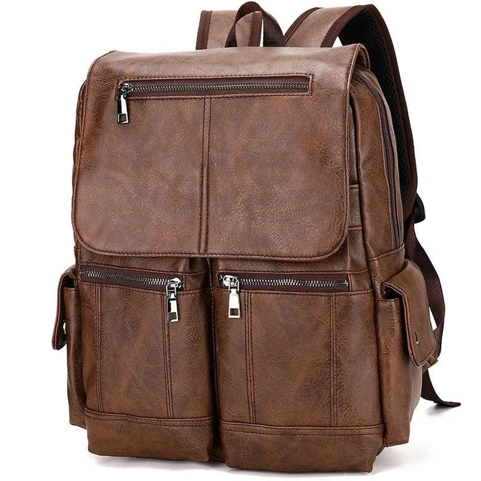 Læder rygsæk herre Dark Brown