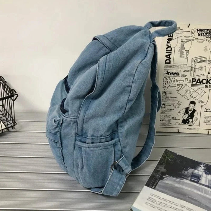 Skolerygsæk til kvinder i denim