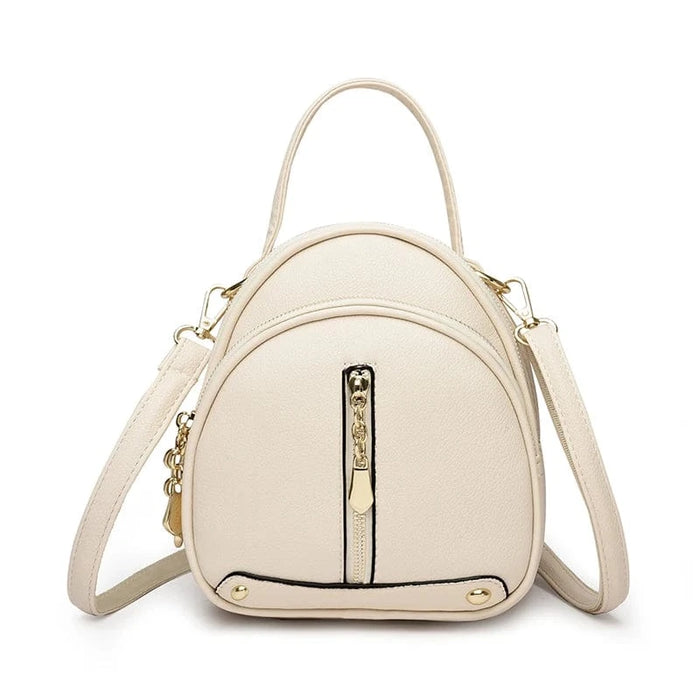 Smart læder rygsæk Beige