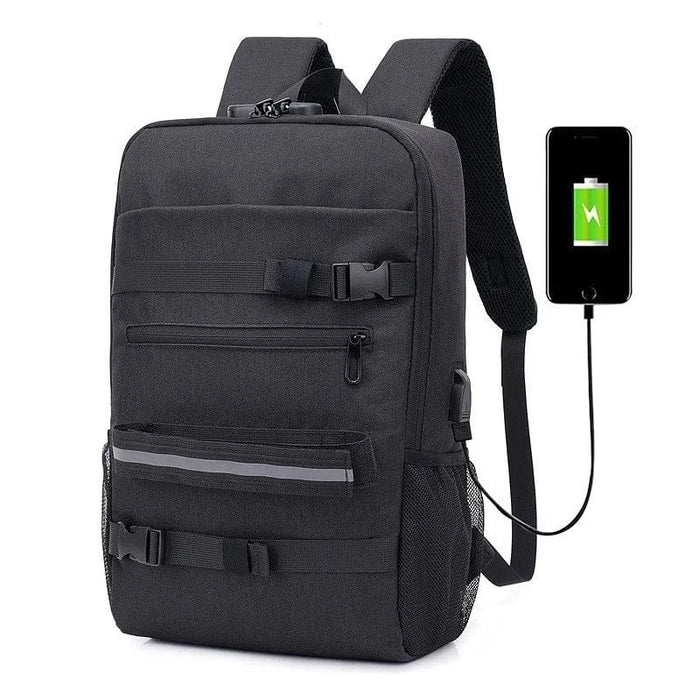 Tyverisikker rejserygsæk med USB-port Sort