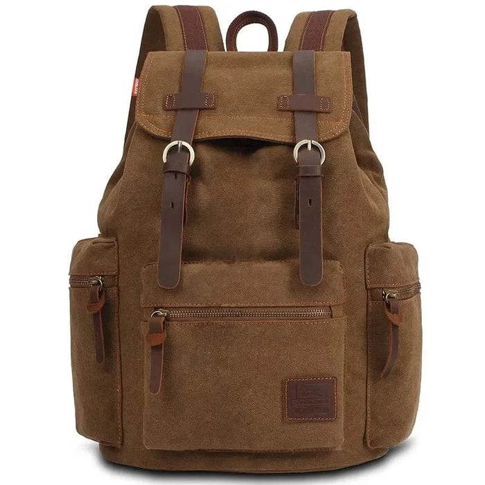 Vintage rygsæk i lærred Khaki