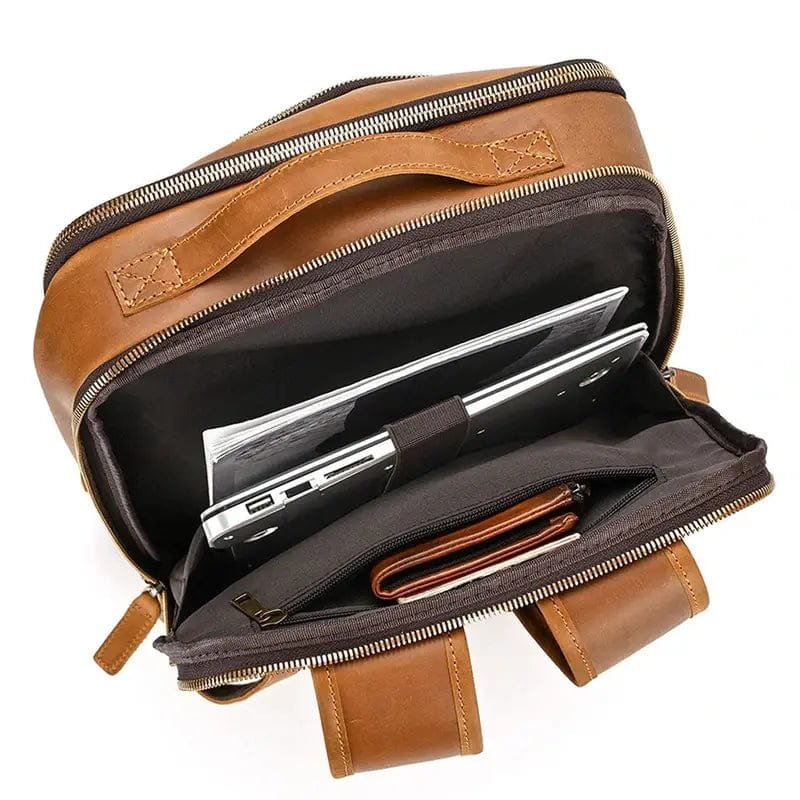 Computer rygsæk vintage læder Brun