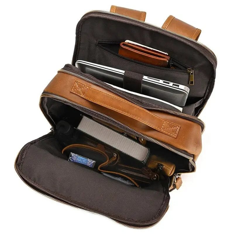 Computer rygsæk vintage læder Brun