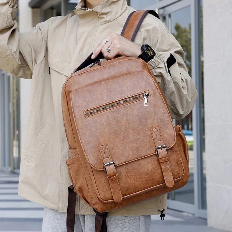 Herre læder rygsæk 30l