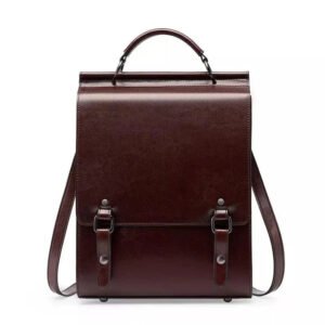 Læder rygsæk tasker Kaffebrun