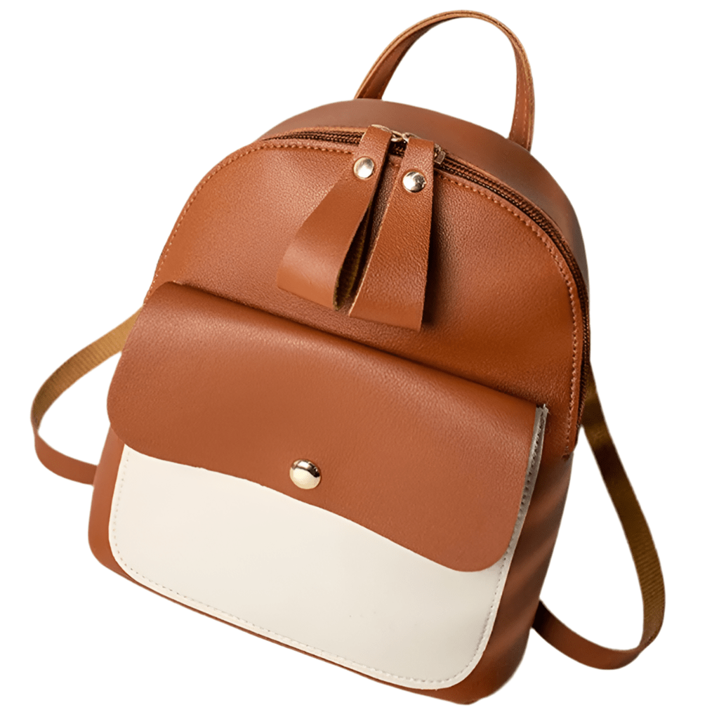 Lille sort læder rygsæk Marron