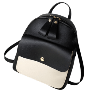 Lille sort læder rygsæk Noir