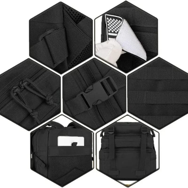 Militær rygsæk sort Sort