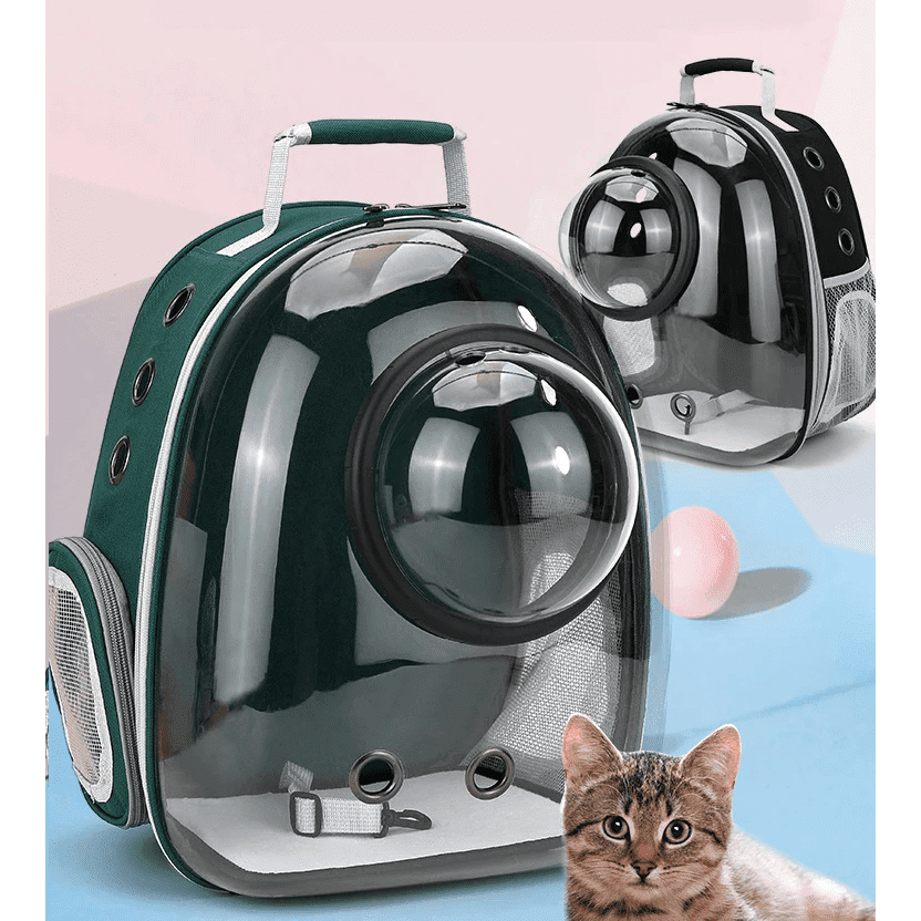 Ryggsäck för katt med fönster