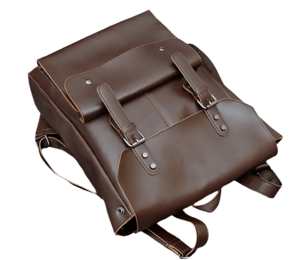 Rygsæk i læder i koreansk stil