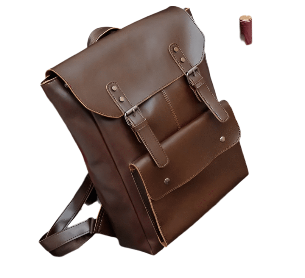 Rygsæk i læder i koreansk stil