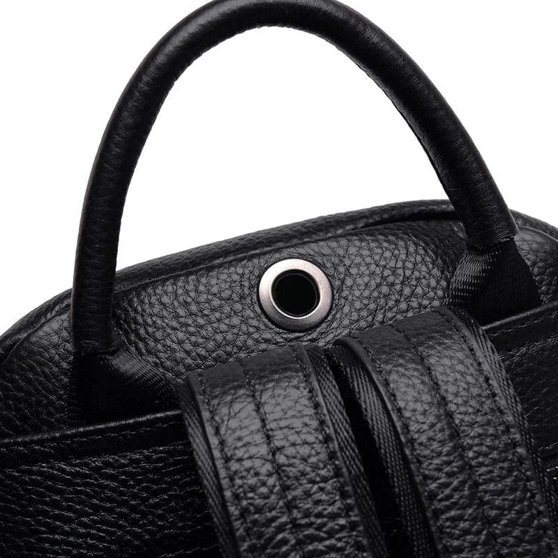 Rygsæk i læder til kvinder med frontåbning Beige og Blå