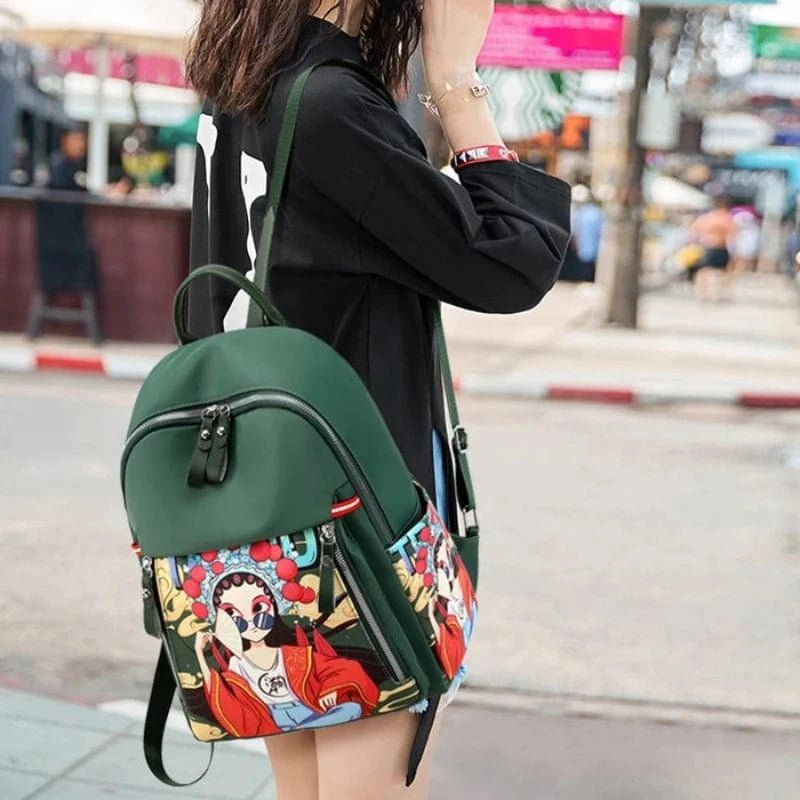 Rygsæk til kvinder med trykt billede