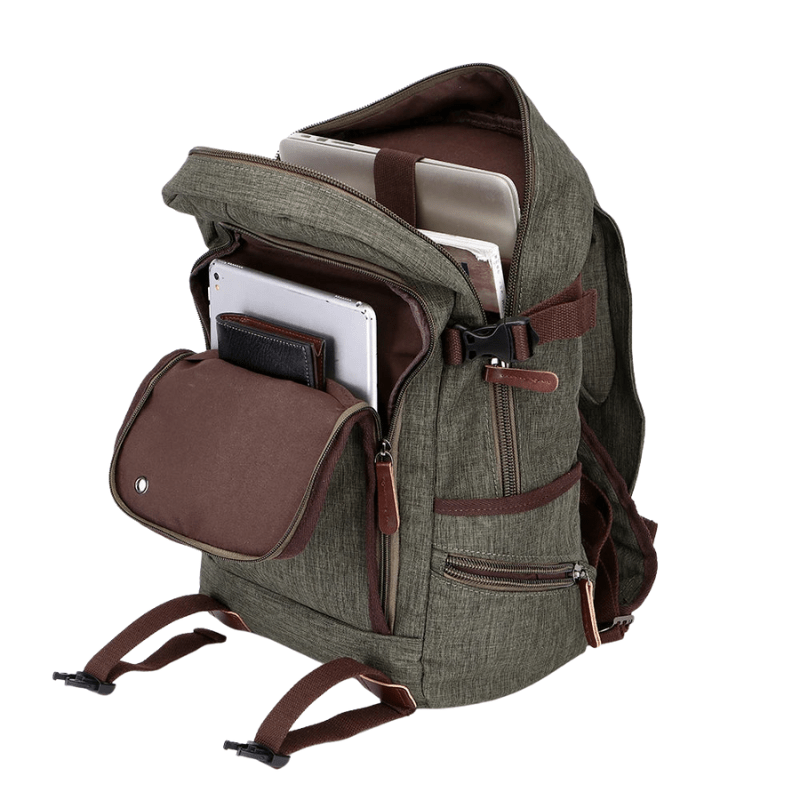 Rygsæk til mænd i lærred